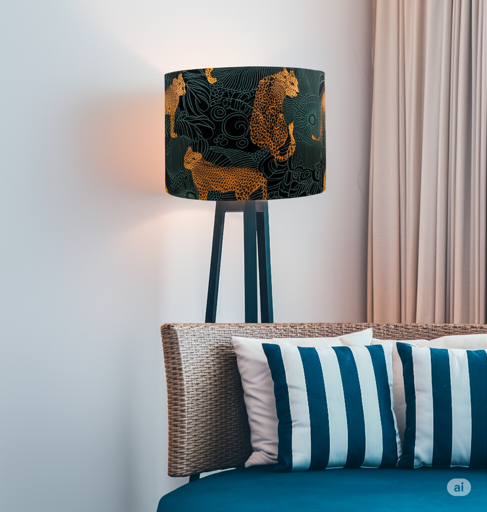 Exotic Leopard Green Lampshade