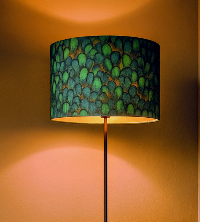 Green Pheasant Animal Golden Lampshade