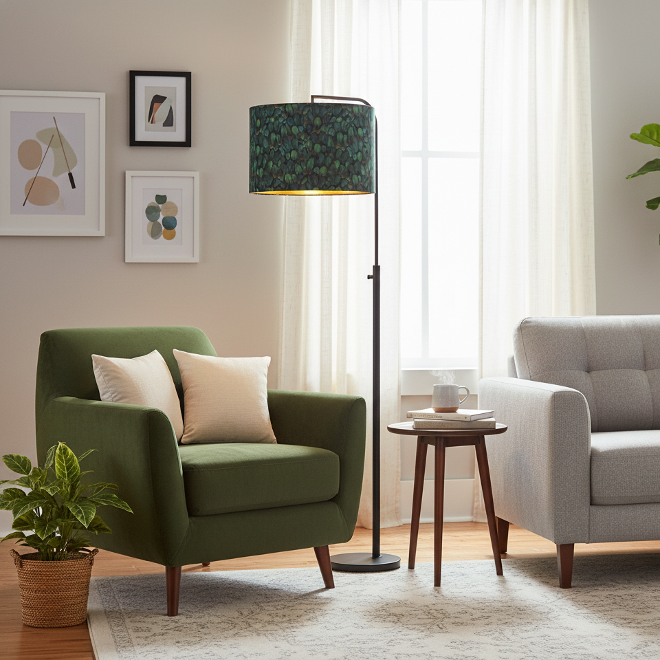 Green Animal print large lampshades