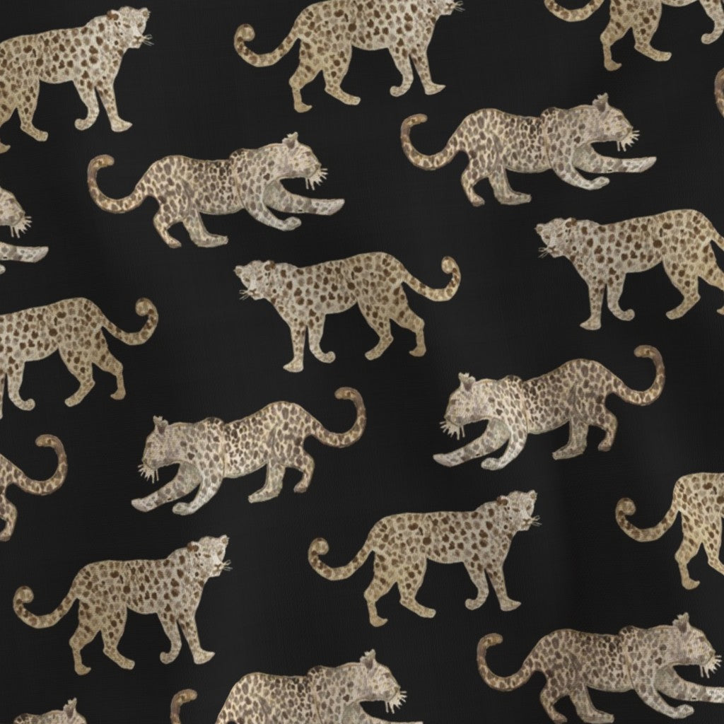 Leopard Parade Black Lampshade - Fabric Swatch