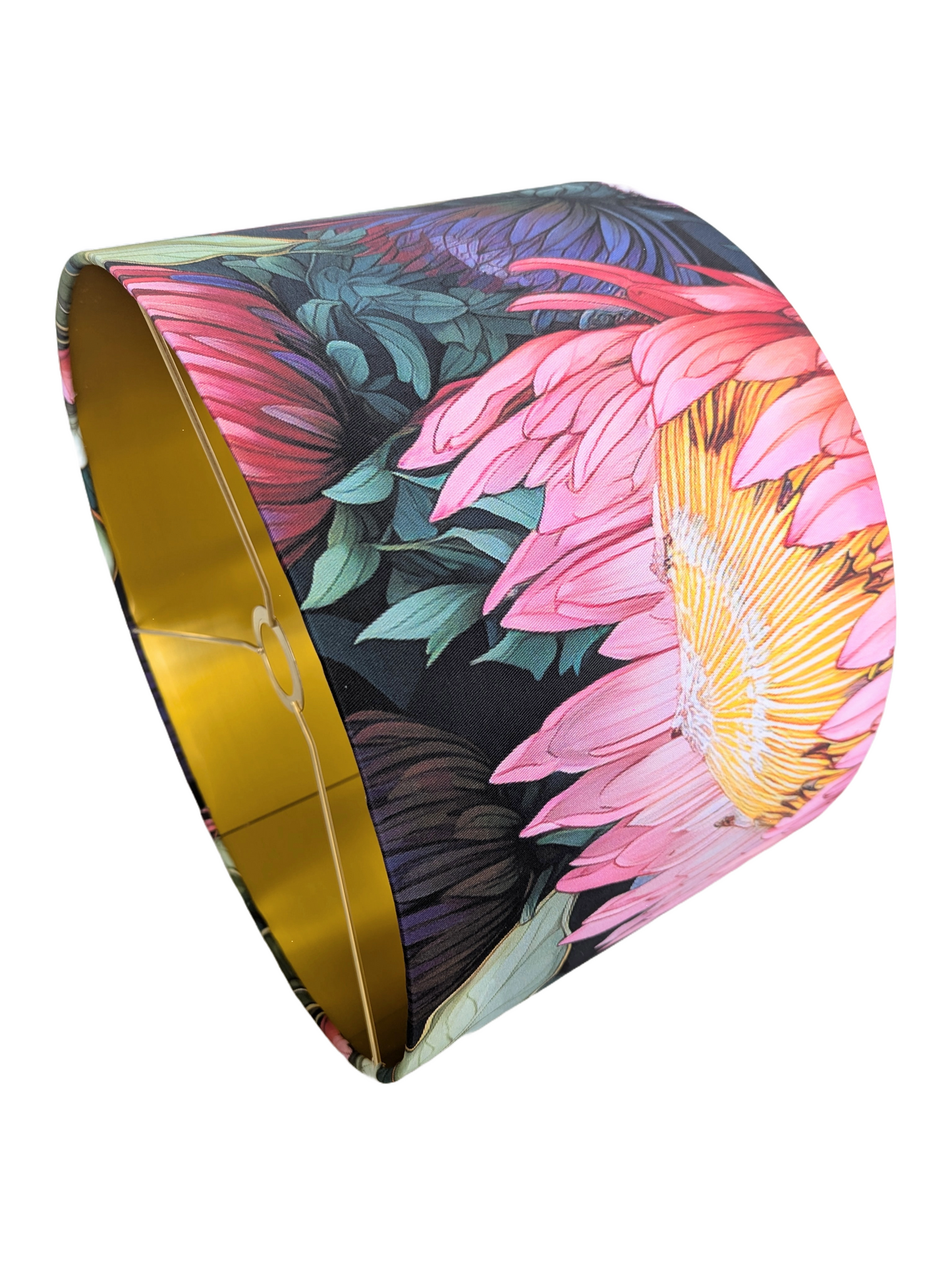 Ndebele Protea Elegance Golden Lampshade