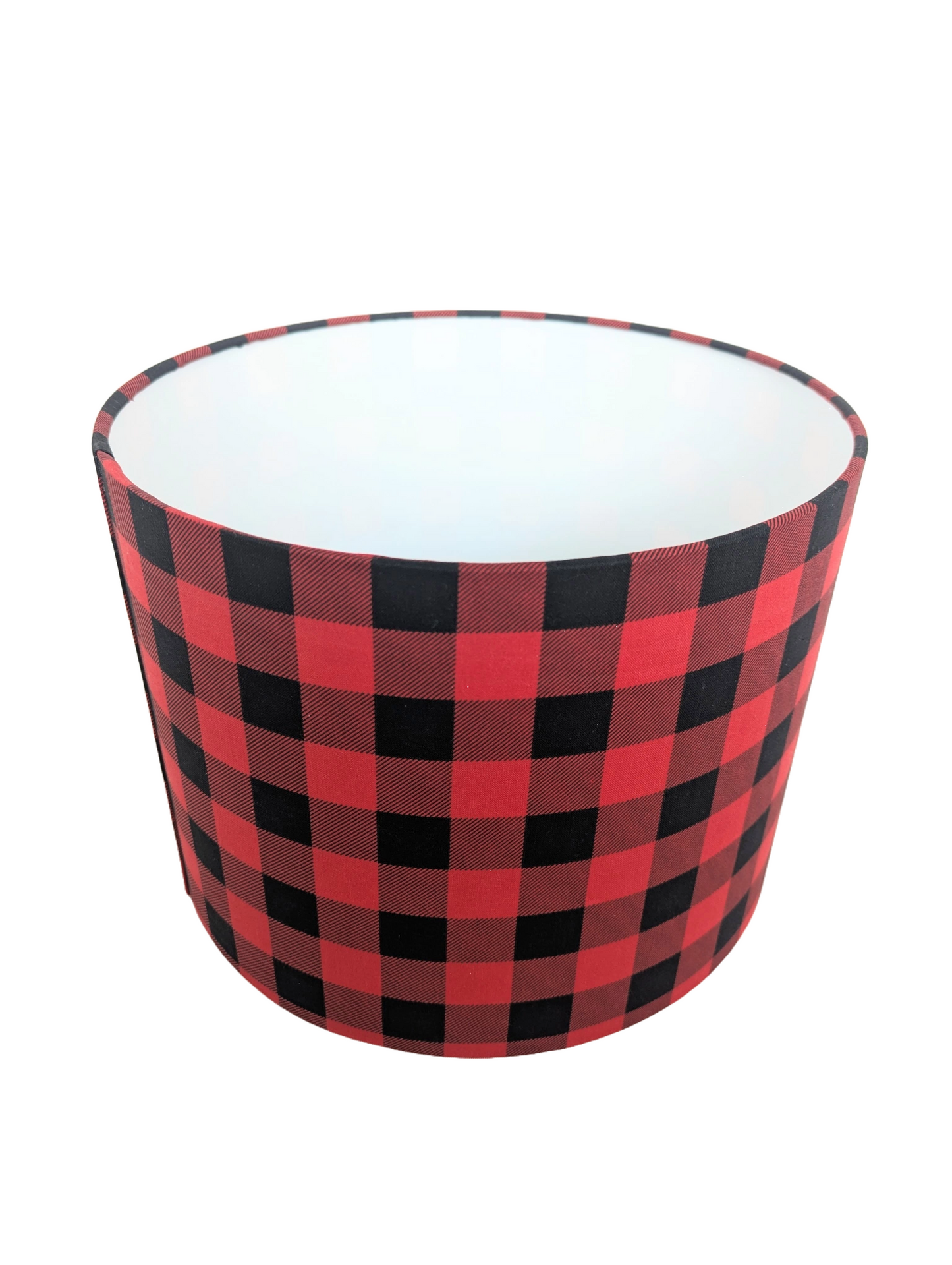 Red and Black Plaid Pattern Lampshade