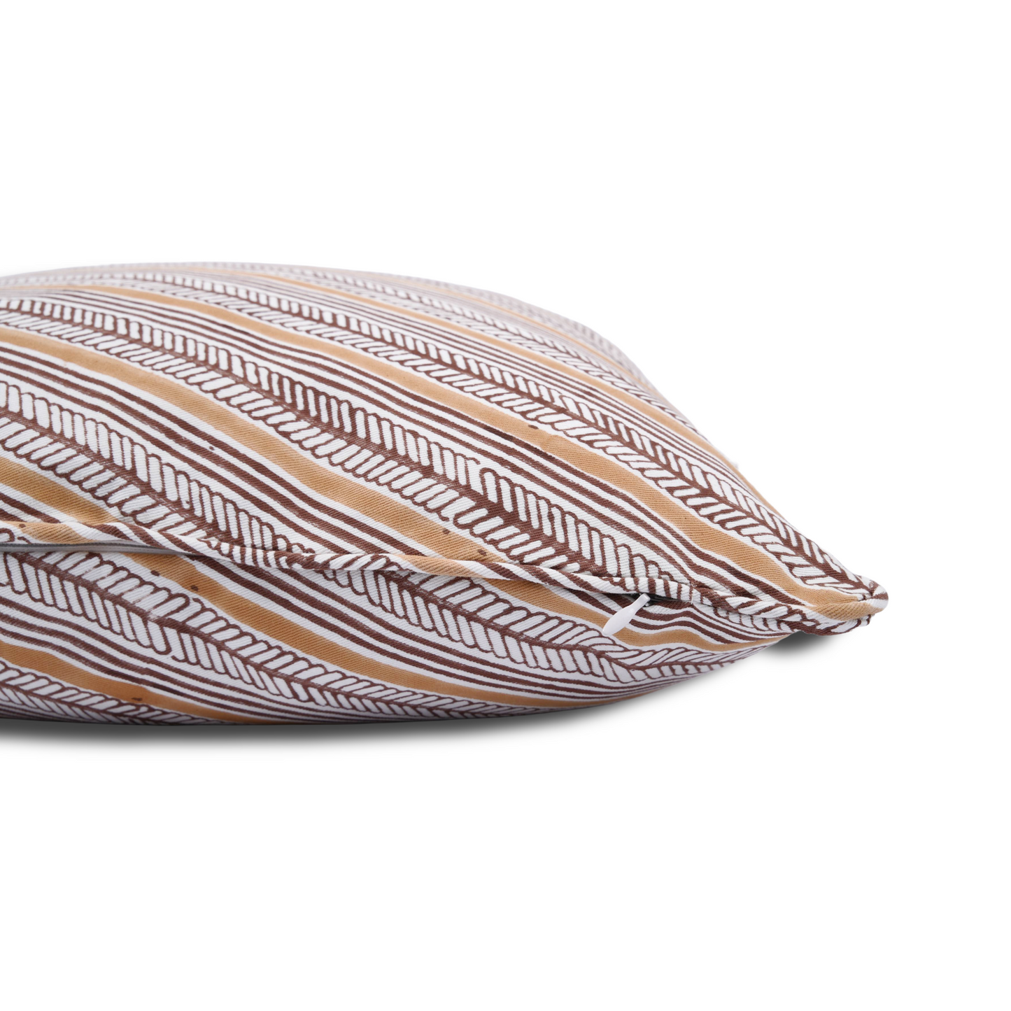 Striped and flower pillow covers with brown and beige pattern, Cotton pillow covers 18 inch, Artisan home decor, Decorative cushions for sofa