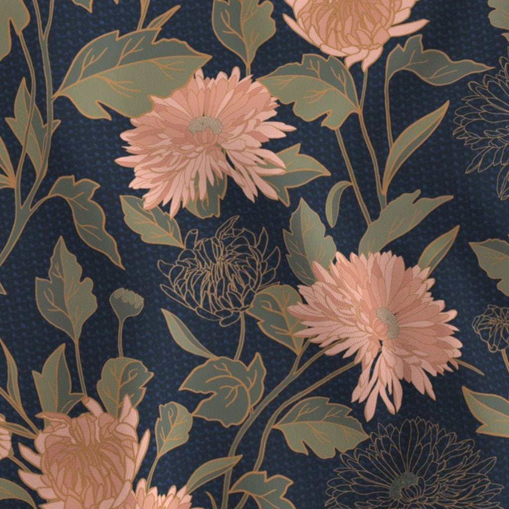 Twilight Chrysanthemum Lampshade - Fabric Swatch