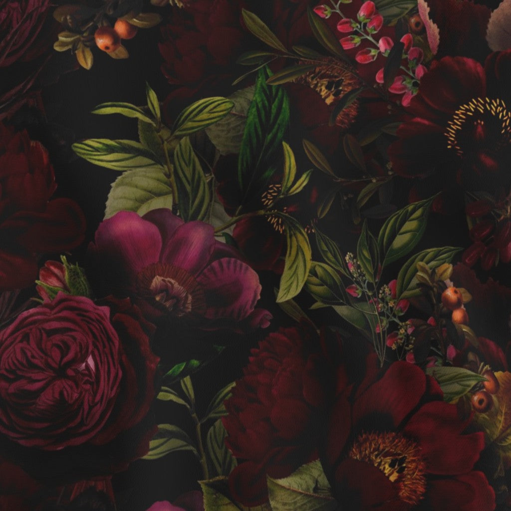Vintage Dramatic Floral Lampshade - Fabric Swatch