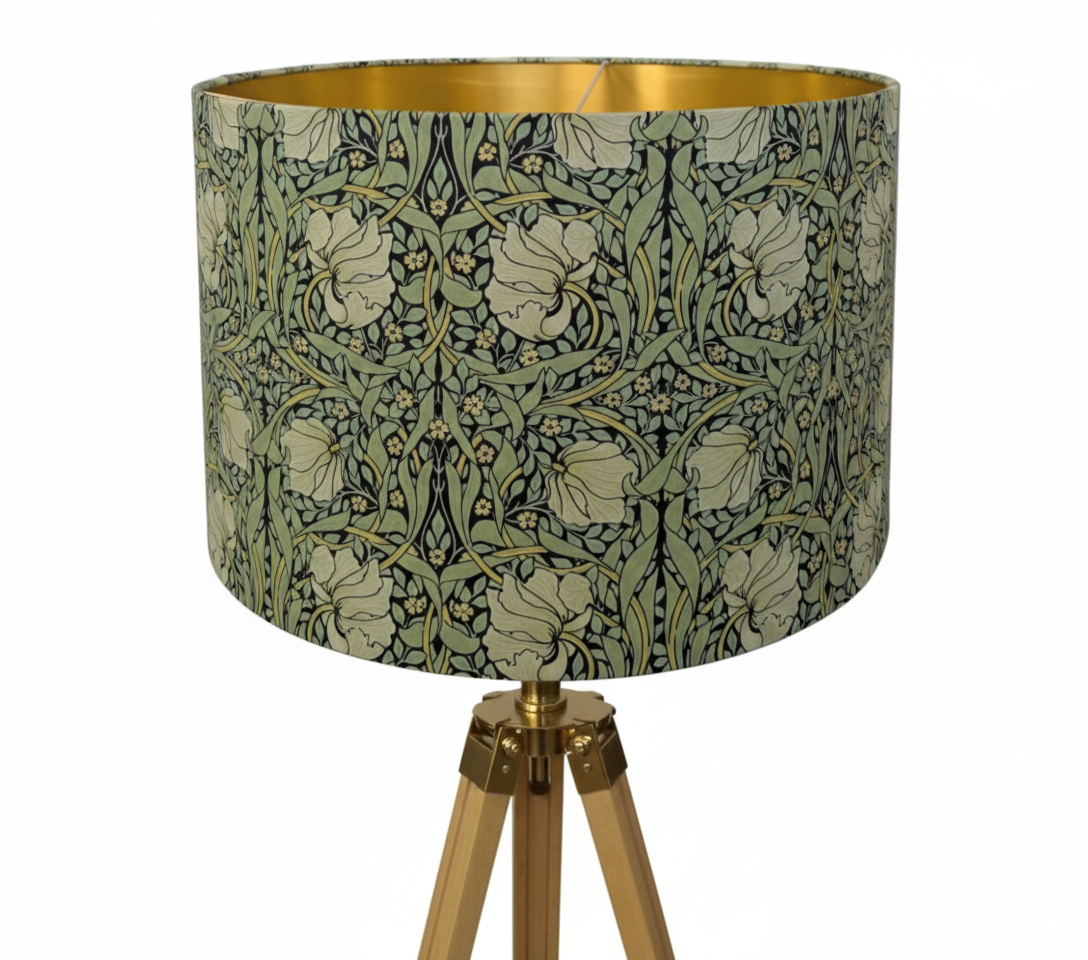 William Morries Antiqued Green Lampshade
