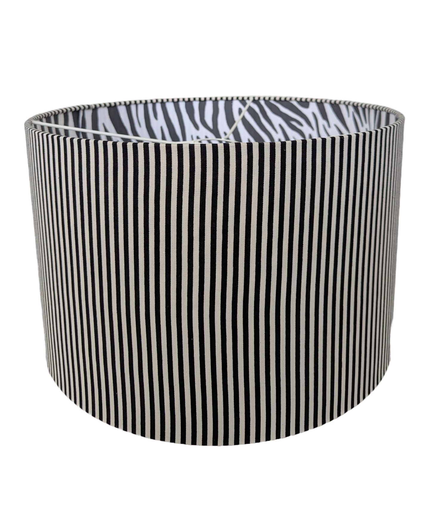 Black Strips & Zebra Print Double Sided Lampshade