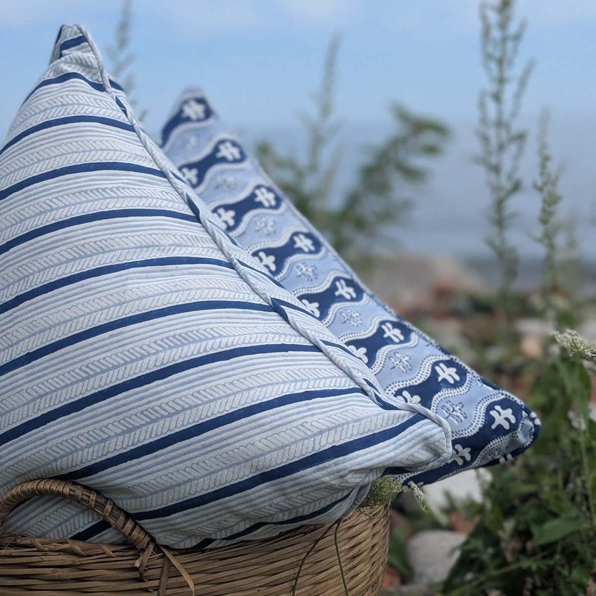 Striped Block Printed Pillows