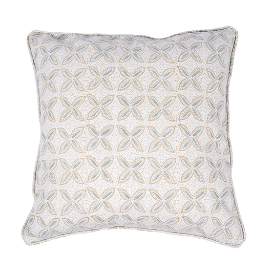 Decorative pillow covers with geometric and plumeria flower pattern, Printed cushion covers, Cushion covers for sofa