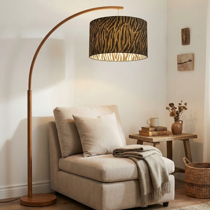 Black Strips and Zebra Print Double Sided Lampshade