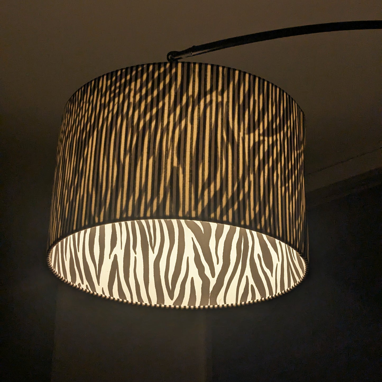 Black Strips and Zebra Print Double Sided Lampshade