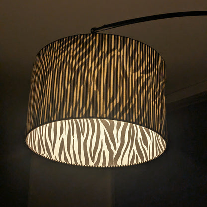 Black Strips and Zebra Print Double Sided Lampshade