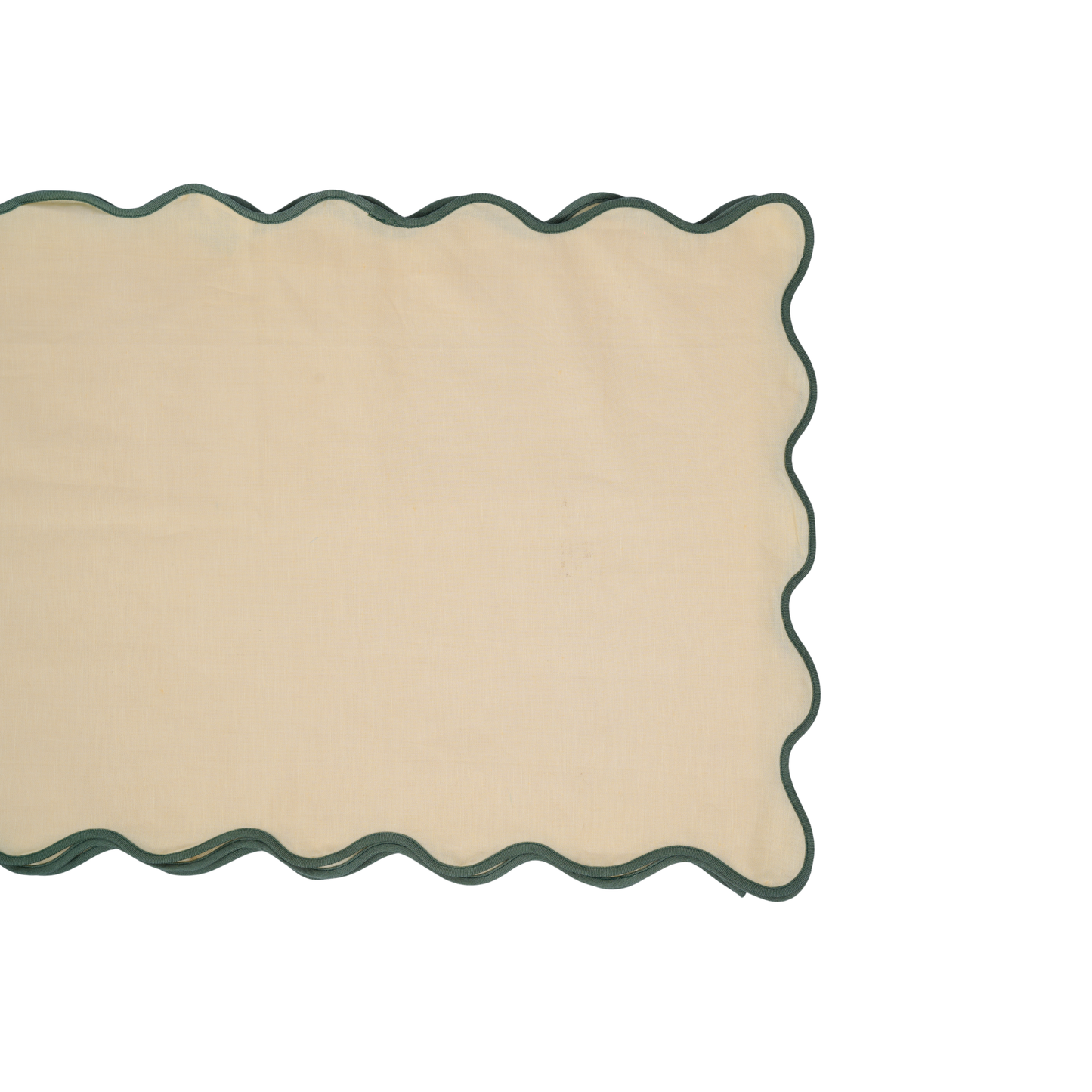 Creamed Corn Scalloped edge Table Runner