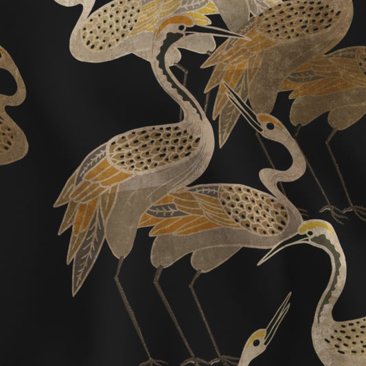 Deco Cranes Onyx Black Lampshade - Fabric Swatch