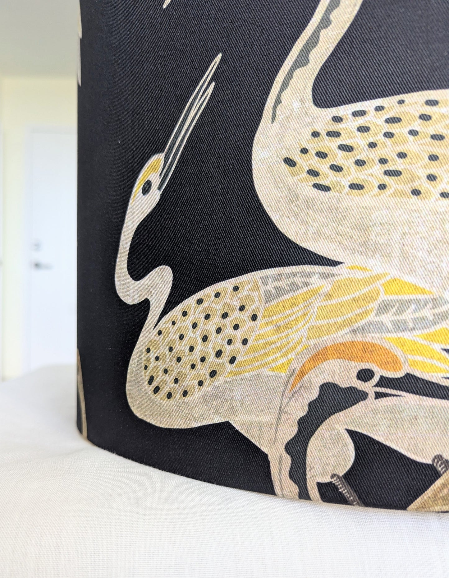 Deco Cranes Onyx Golden and black fabric Lampshades 