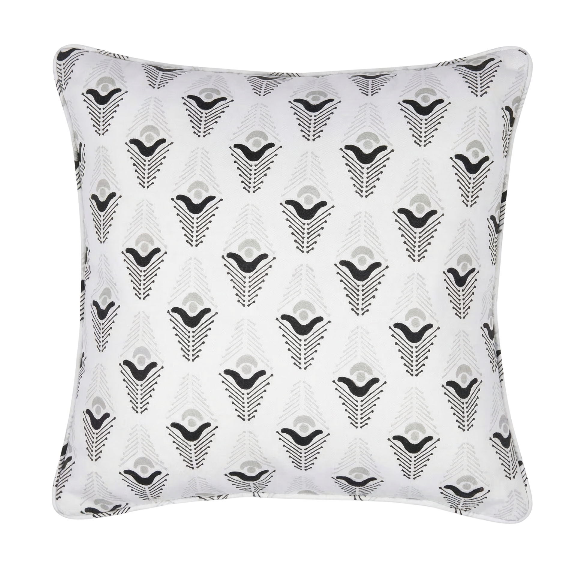 Decorative pillow case with abstract black floral pattern for the farmhouse style home, Cushion covers for sofa, Throw cushion covers Canada