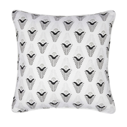 Decorative pillow case with abstract black floral pattern for the farmhouse style home, Cushion covers for sofa, Throw cushion covers Canada