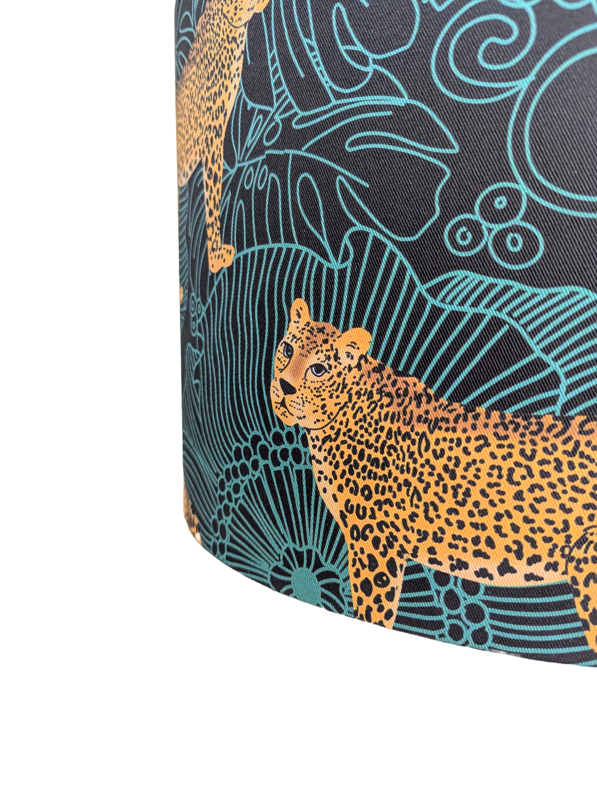 Exotic Leopard Green fabric Lampshades 
