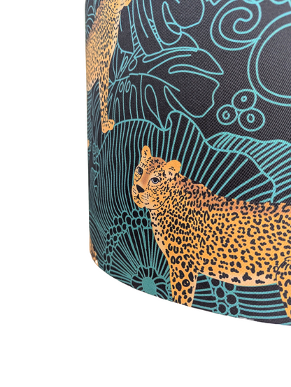 Exotic Leopard Green fabric Lampshades 