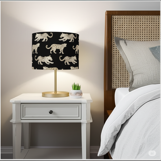 Leopard Parade Black Lampshade