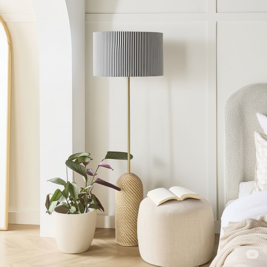 Black Strips & Zebra Print Double Sided Lampshade