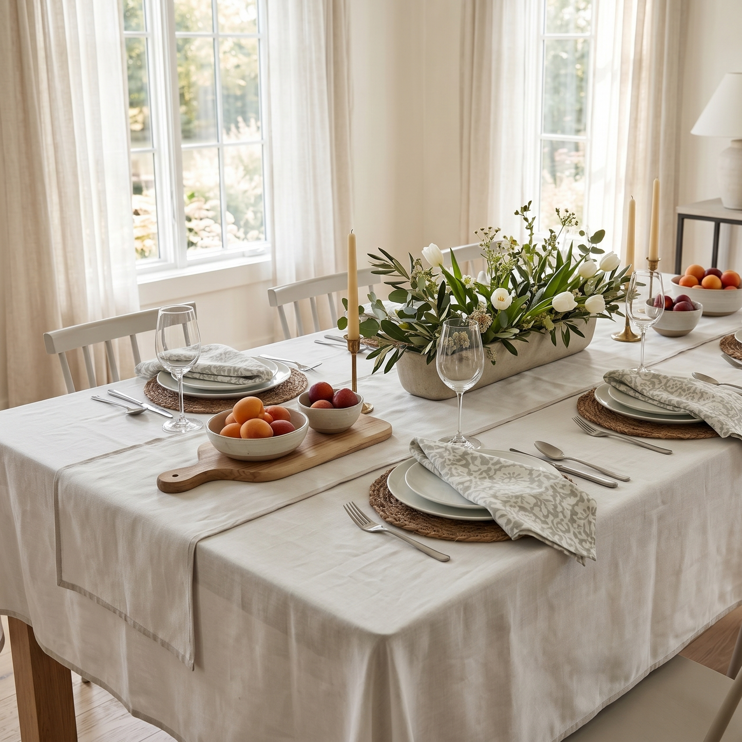 Tapioca Gray Solid Table Runner