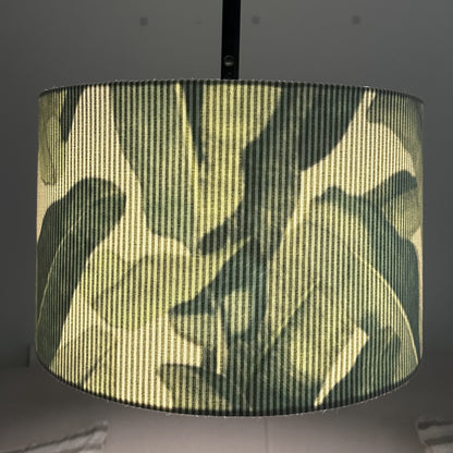 Green Strips and Tropical Leaves Double Sided Lampshade