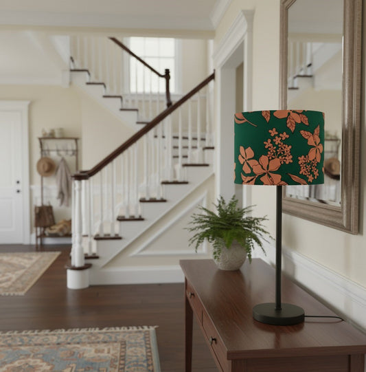 Green & Orange Floral Lampshade