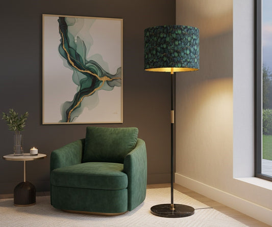 Green Pheasant Animal Golden Lampshade