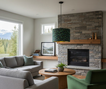 Green Animal print large lampshades