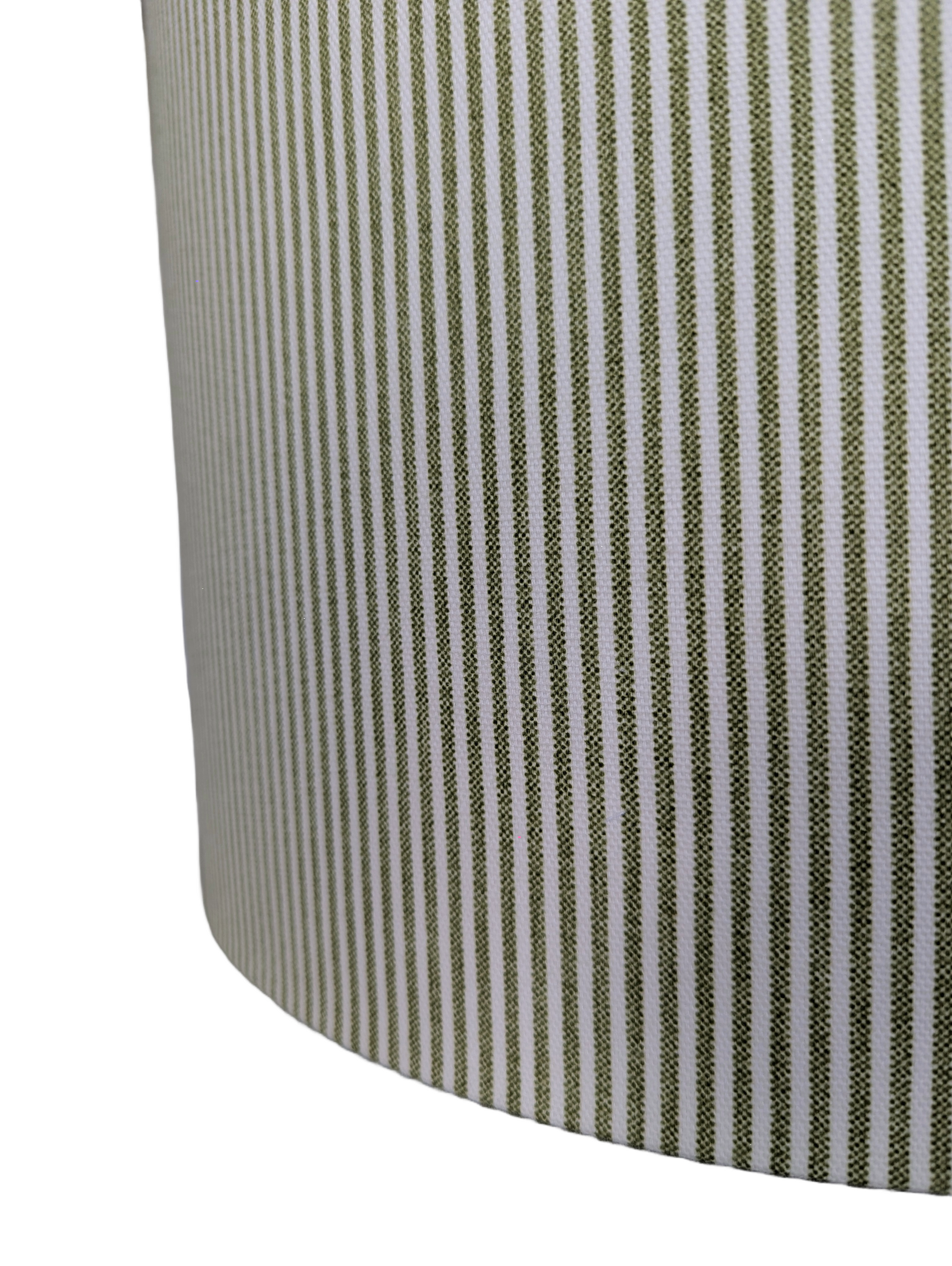 Green Strips and Tropical Leaves Double Sided fabric designer  Lampshades