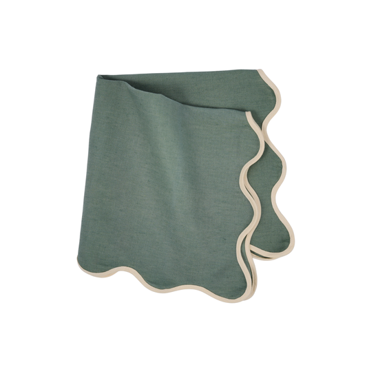 Juniper Green Scalloped edge Napkins