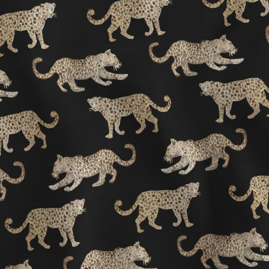 Leopard Parade Black Lampshade - Fabric Swatch