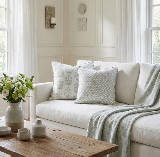 Moroccan Meadow mist Cushion Cover