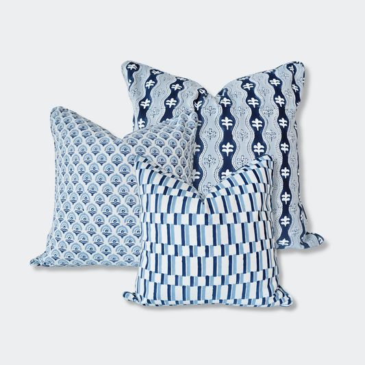 Indigo Heritage Edit Block Print Pillow Cover Set of 3