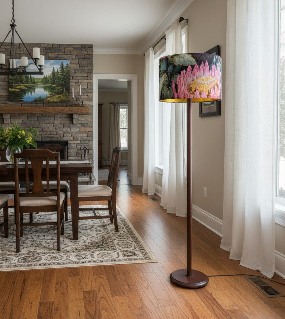 Ndebele Protea Elegance Golden Lampshade