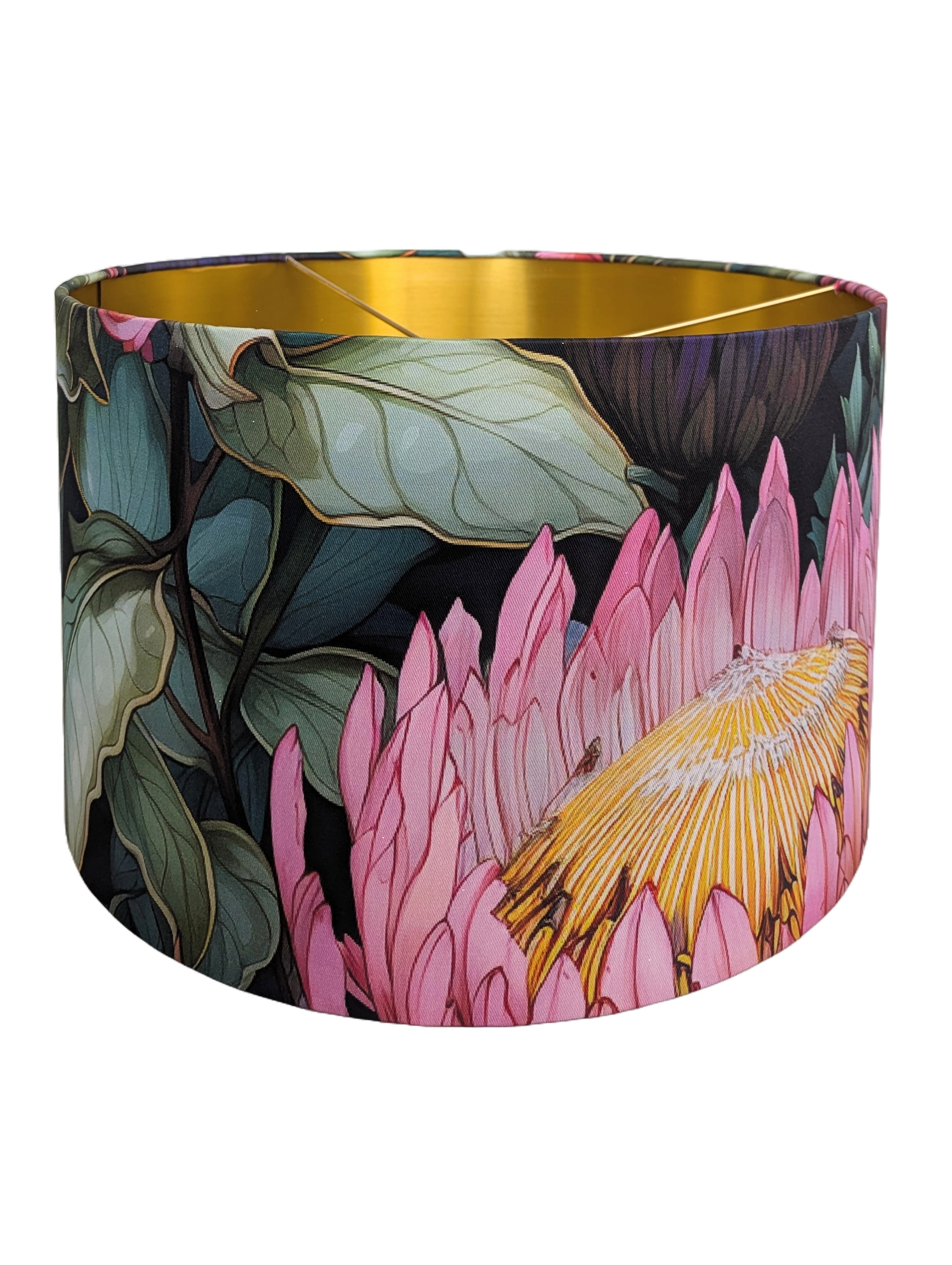 Ndebele Protea Elegance Pink Golden fabric  Lampshades