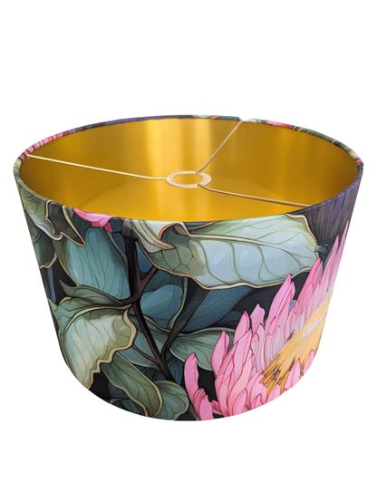 Ndebele Protea Elegance Pink Golden fabric  Lampshades