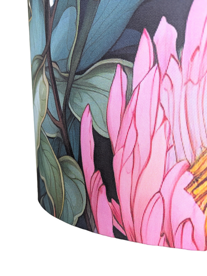 Ndebele Protea Elegance Pink Golden fabric  Lampshades