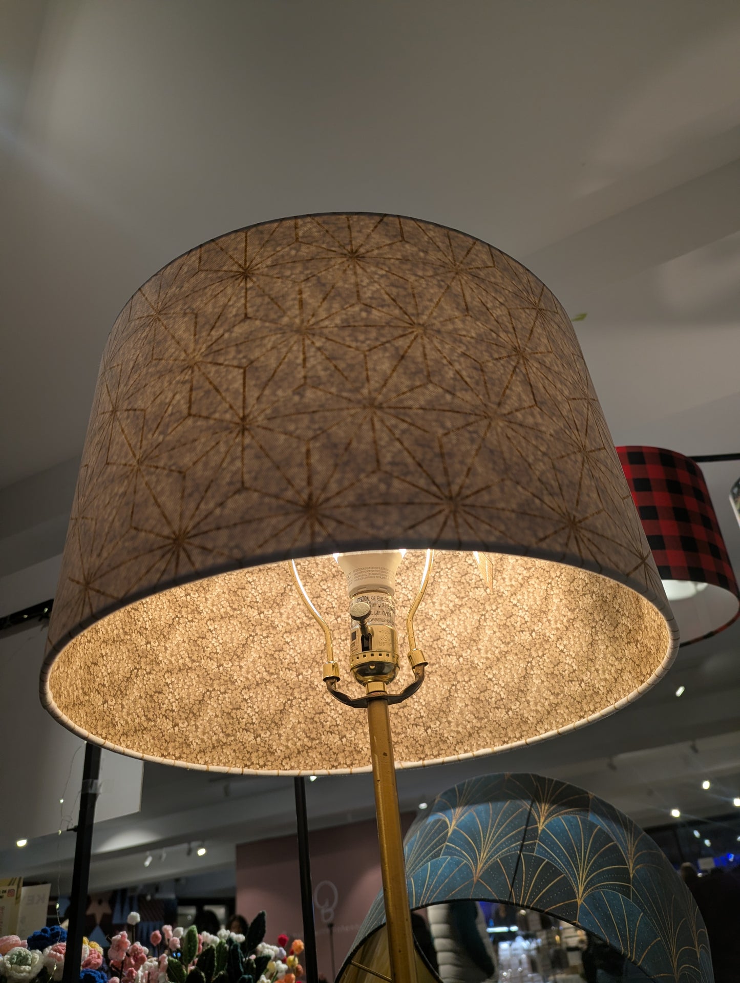 Star Geo White and Gold Double Sided Lampshade