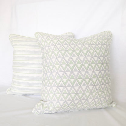 Coastal Boho Block Print Pillow Cover Set of 3