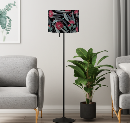 Red fabric Eucalyptus Golden Lampshades