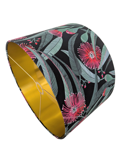 Red fabric Eucalyptus Golden Lampshades