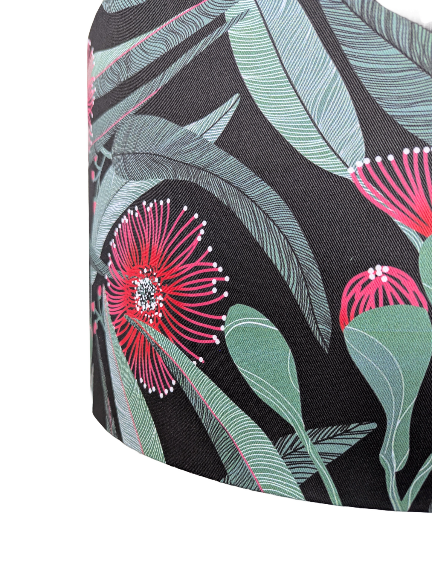 Red fabric Eucalyptus Golden Lampshades