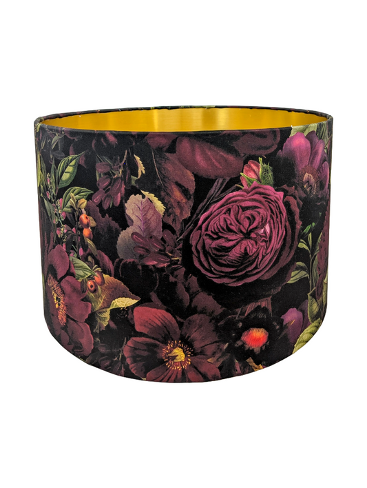 Vintage Dramatic Floral Lampshade