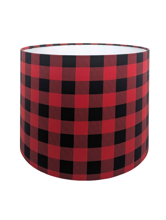 Red and Black Plaid Pattern Lampshade