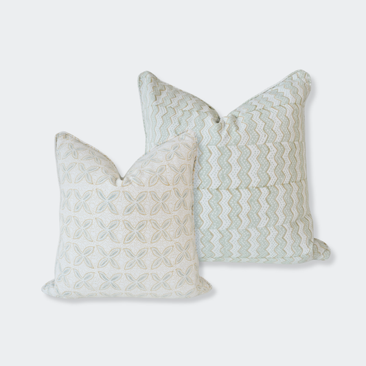 Sage Green Block Print Pillow Cover Set of 2