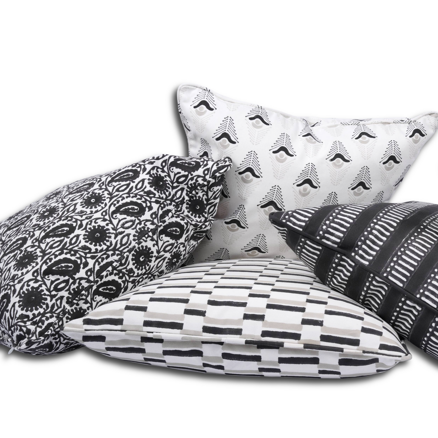 Evia Charcoal Cushion Cover