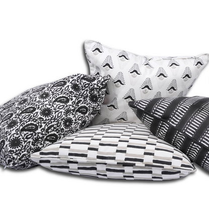 Evia Charcoal Cushion Cover