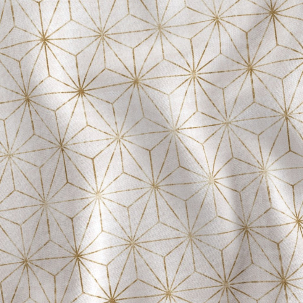 Star Geo White & Gold Double Sided Lampshade - Fabric Swatch